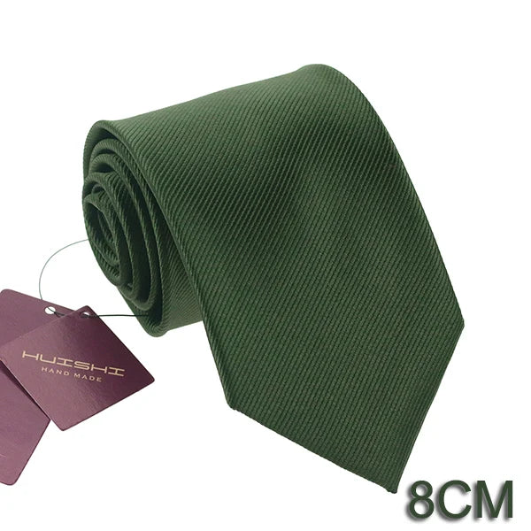 HUISHI 8CM 8 stilar herr enfärgad mörkblå slips 6cm vattentät jacquardslips vardagskläder kravatt bröllopsfest för män
