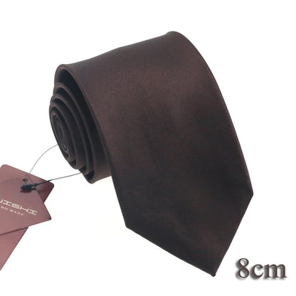 HUISHI 8CM 8 stilar herr enfärgad mörkblå slips 6cm vattentät jacquardslips vardagskläder kravatt bröllopsfest för män