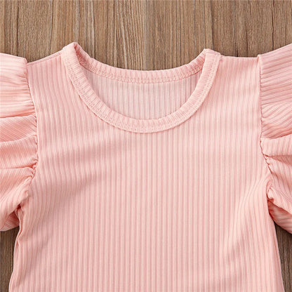 0-18 månader Nyfödd Baby Flicka Rompers Volang Kortärmad Bodysuit För Spädbarn Flickor Enfärgad Svart Rosa Vit Sommar Playsuits