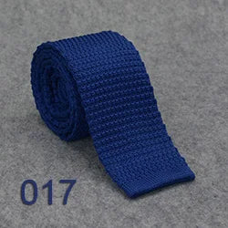 HUISHI Slimma moderiktiga stickade slipsar för män 5,5 cm enfärgad svart vit grå blå vinröd stickad slips