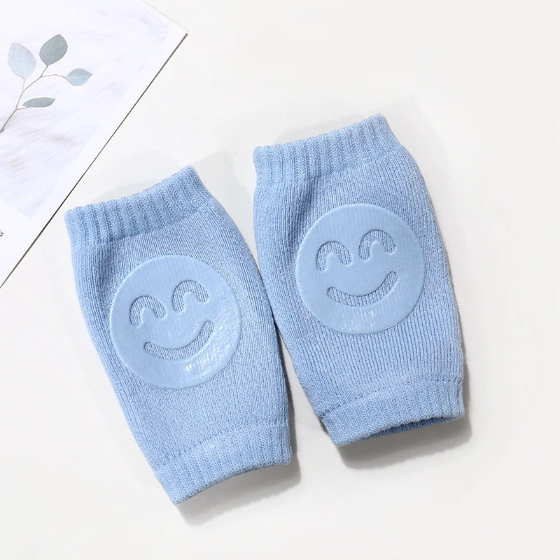 Babytillbehör Knäskydd Benvärmare Gaiter Leende Flicka Pojke Barn Krypande Armbåge Knäskydd Slips Småbarn Spädbarn Leggings Armbåge