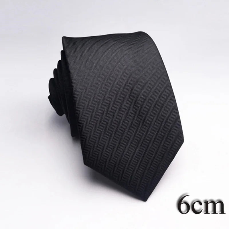 HUISHI 8CM 8 stilar herr enfärgad mörkblå slips 6cm vattentät jacquardslips vardagskläder kravatt bröllopsfest för män