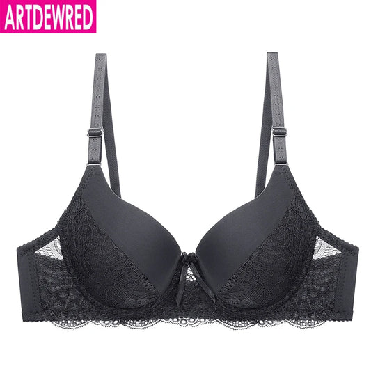 Sexig spets-bh blommig push up-bh för kvinnor bralette kvinnlig bygel-bh plusstorlek supertunn BH