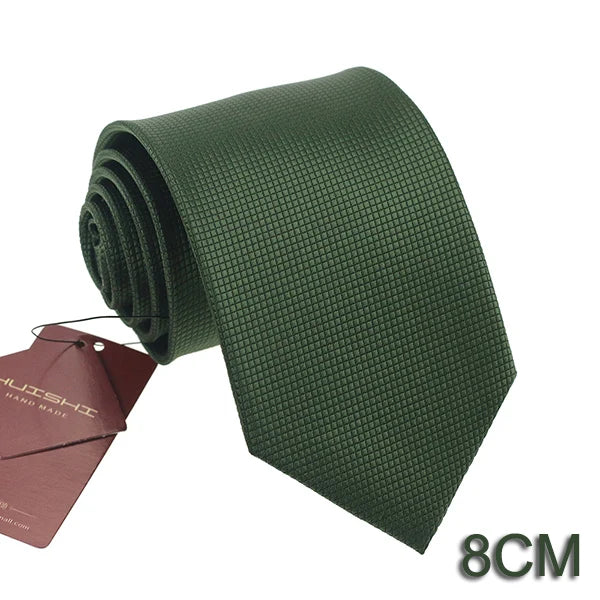 HUISHI 8CM 8 stilar herr enfärgad mörkblå slips 6cm vattentät jacquardslips vardagskläder kravatt bröllopsfest för män