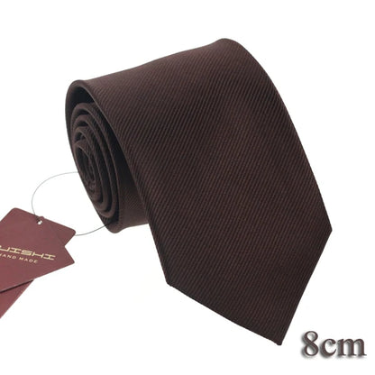 HUISHI 8CM 8 stilar herr enfärgad mörkblå slips 6cm vattentät jacquardslips vardagskläder kravatt bröllopsfest för män