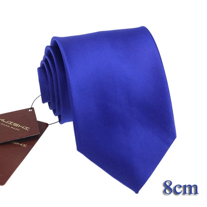 HUISHI 8CM 8 stilar herr enfärgad mörkblå slips 6cm vattentät jacquardslips vardagskläder kravatt bröllopsfest för män