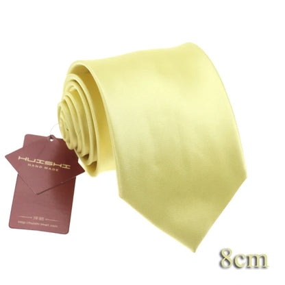 HUISHI 8CM 8 stilar herr enfärgad mörkblå slips 6cm vattentät jacquardslips vardagskläder kravatt bröllopsfest för män