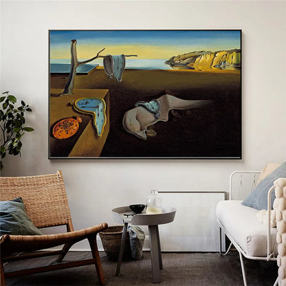 Salvador Dalí Minnesklockornas envishet Surrealistisk oljemålning Canvasposter Tryck Cuadros Väggkonst Bild För Vardagsrum