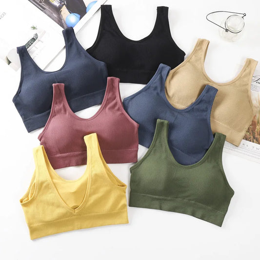 Dam Bomull Underkläder Tube Tops Sexig Enfärgad Topp Mode Push Up Komfort BH Dam Sport Linne Dam Crop Top