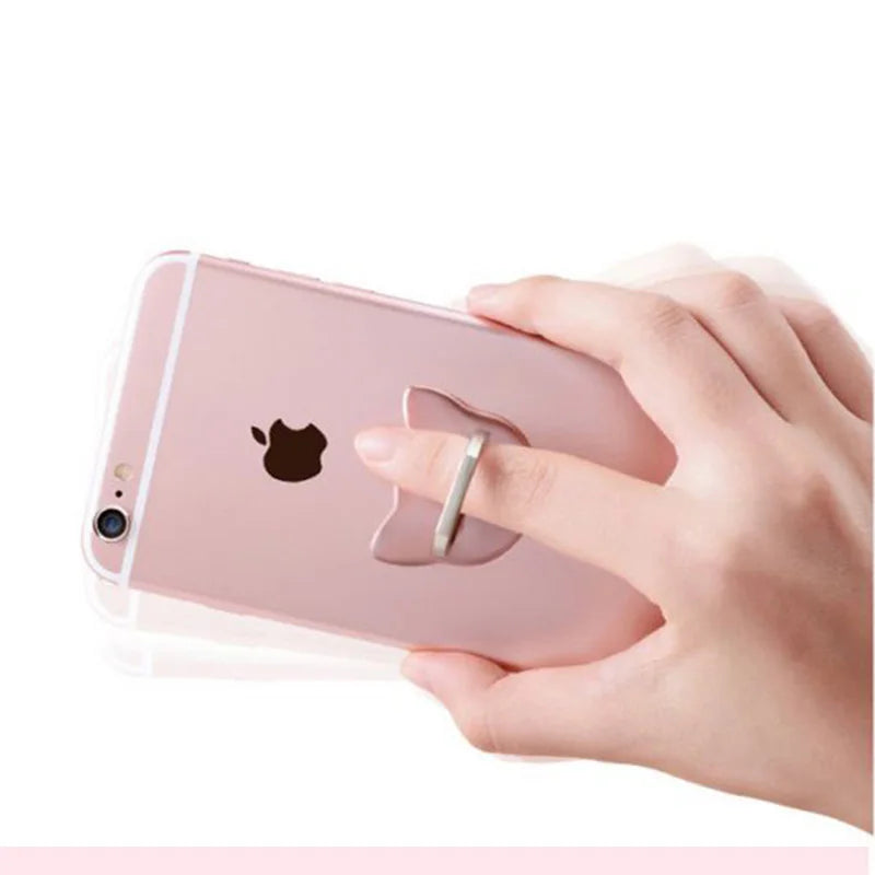 Kattfingerringhållare Mini söt plast PC-telefonhållare för iPhone Sumsung 360 roterande fingerringhållare