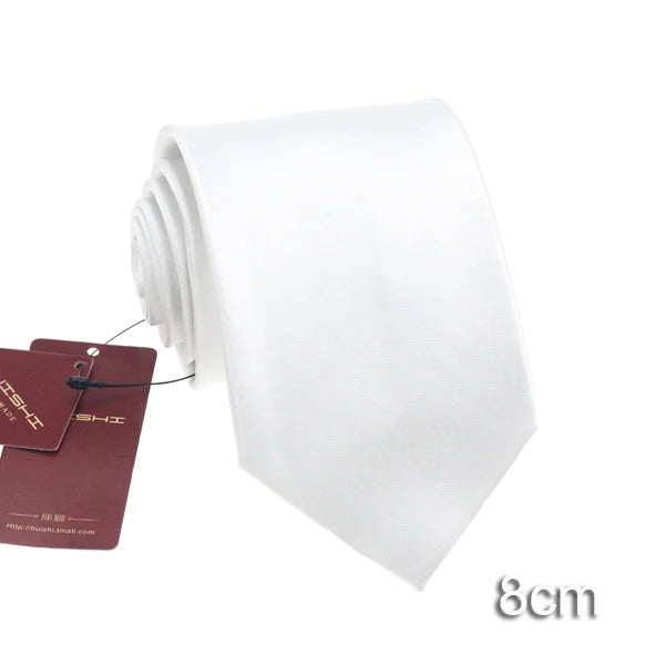 HUISHI 8CM 8 stilar herr enfärgad mörkblå slips 6cm vattentät jacquardslips vardagskläder kravatt bröllopsfest för män