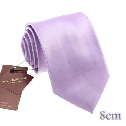 HUISHI 8CM 8 stilar herr enfärgad mörkblå slips 6cm vattentät jacquardslips vardagskläder kravatt bröllopsfest för män