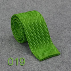 HUISHI Slimma moderiktiga stickade slipsar för män 5,5 cm enfärgad svart vit grå blå vinröd stickad slips
