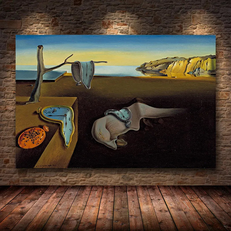 Salvador Dalí Minnesklockornas envishet Surrealistisk oljemålning Canvasposter Tryck Cuadros Väggkonst Bild För Vardagsrum