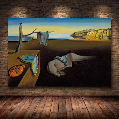 Salvador Dalí Minnesklockornas envishet Surrealistisk oljemålning Canvasposter Tryck Cuadros Väggkonst Bild För Vardagsrum