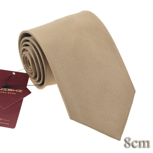 HUISHI 8CM 8 stilar herr enfärgad mörkblå slips 6cm vattentät jacquardslips vardagskläder kravatt bröllopsfest för män