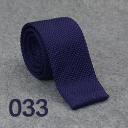 HUISHI Slimma moderiktiga stickade slipsar för män 5,5 cm enfärgad svart vit grå blå vinröd stickad slips