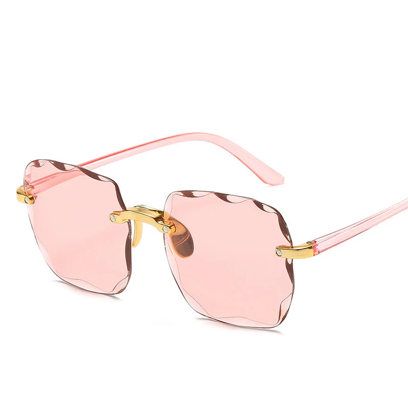 3 st fyrkantiga ramlösa solglasögon för kvinnor lyxmärkesdesigner sommar röda glasögon mode solglasögon för män UV400-nyanser oculos