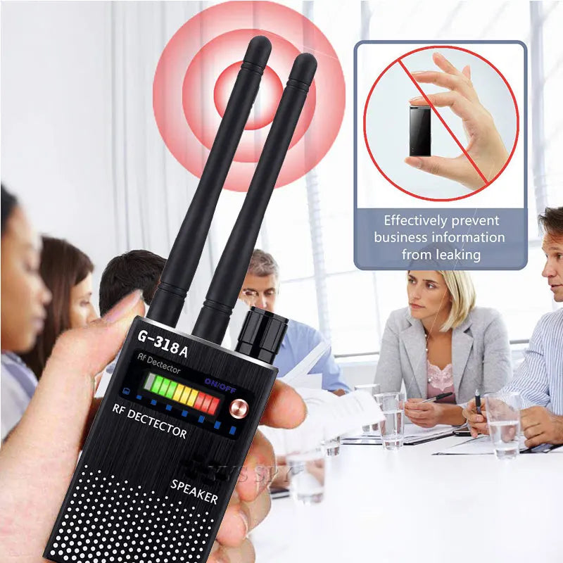 2.4G Wifi RF Signal Finder Anti Candid Kamera Detektor Spion Dold Kamera Ljud Bugg GPS Tracker GSM Trådlös Enhetsskanner Svart