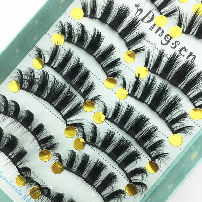 10/2 par minkögonfransar naturliga 3D-fransar falska lösögonfransar makeup dramatiska lösögonfransar grossist ögonfransförlängning makeup verktyg