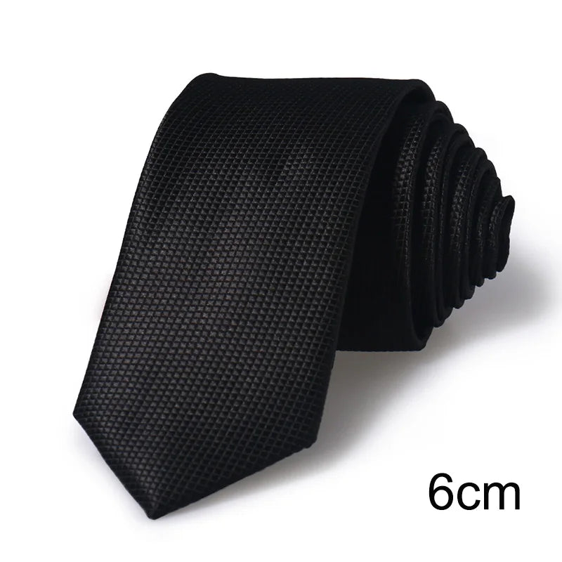 HUISHI 8CM 8 stilar herr enfärgad mörkblå slips 6cm vattentät jacquardslips vardagskläder kravatt bröllopsfest för män