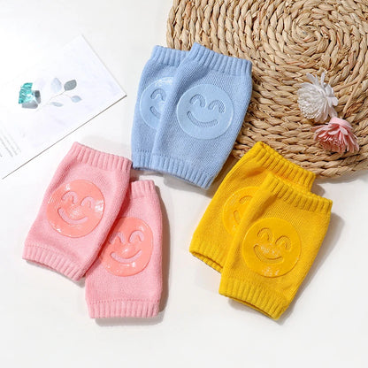 Babytillbehör Knäskydd Benvärmare Gaiter Leende Flicka Pojke Barn Krypande Armbåge Knäskydd Slips Småbarn Spädbarn Leggings Armbåge