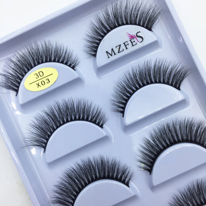 Naturliga 3D Mink Lösögonfransar, Makeup Lösögonfransar, Faux Cils, Makeup Skönhetsverktyg, Partihandel, 5 Par