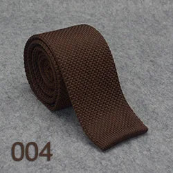 HUISHI Slimma moderiktiga stickade slipsar för män 5,5 cm enfärgad svart vit grå blå vinröd stickad slips