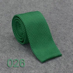 HUISHI Slimma moderiktiga stickade slipsar för män 5,5 cm enfärgad svart vit grå blå vinröd stickad slips