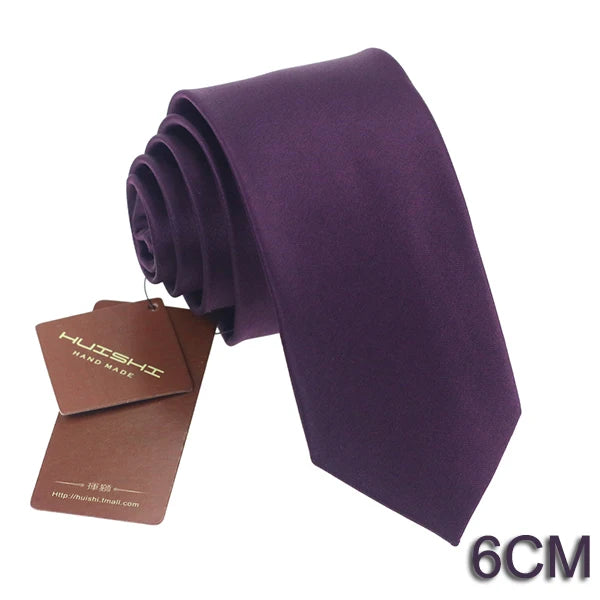 HUISHI 8CM 8 stilar herr enfärgad mörkblå slips 6cm vattentät jacquardslips vardagskläder kravatt bröllopsfest för män