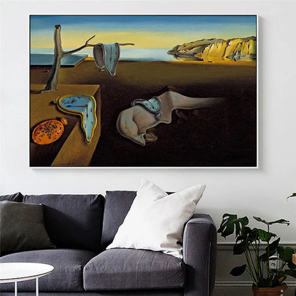 Salvador Dalí Minnesklockornas envishet Surrealistisk oljemålning Canvasposter Tryck Cuadros Väggkonst Bild För Vardagsrum