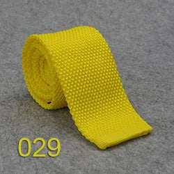 HUISHI Slimma moderiktiga stickade slipsar för män 5,5 cm enfärgad svart vit grå blå vinröd stickad slips