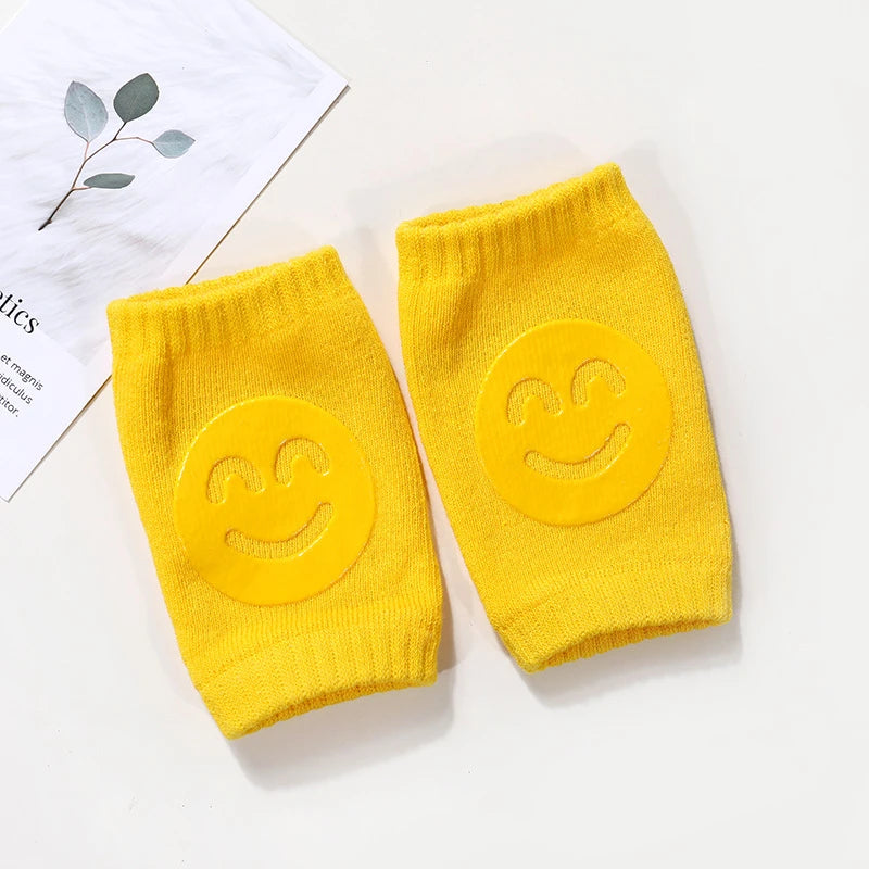 Babytillbehör Knäskydd Benvärmare Gaiter Leende Flicka Pojke Barn Krypande Armbåge Knäskydd Slips Småbarn Spädbarn Leggings Armbåge