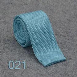 HUISHI Slimma moderiktiga stickade slipsar för män 5,5 cm enfärgad svart vit grå blå vinröd stickad slips