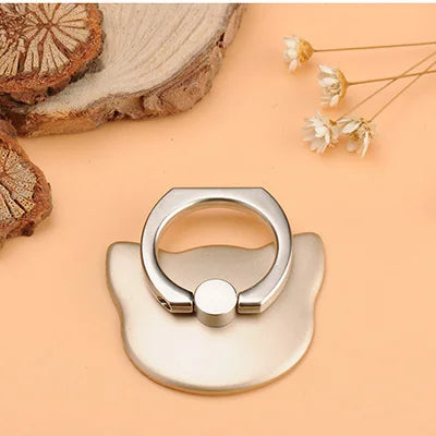 Kattfingerringhållare Mini söt plast PC-telefonhållare för iPhone Sumsung 360 roterande fingerringhållare