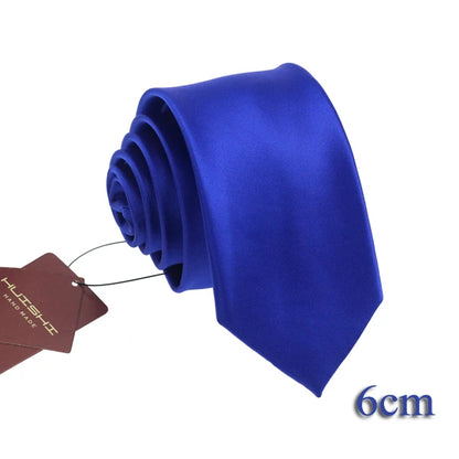 HUISHI 8CM 8 stilar herr enfärgad mörkblå slips 6cm vattentät jacquardslips vardagskläder kravatt bröllopsfest för män