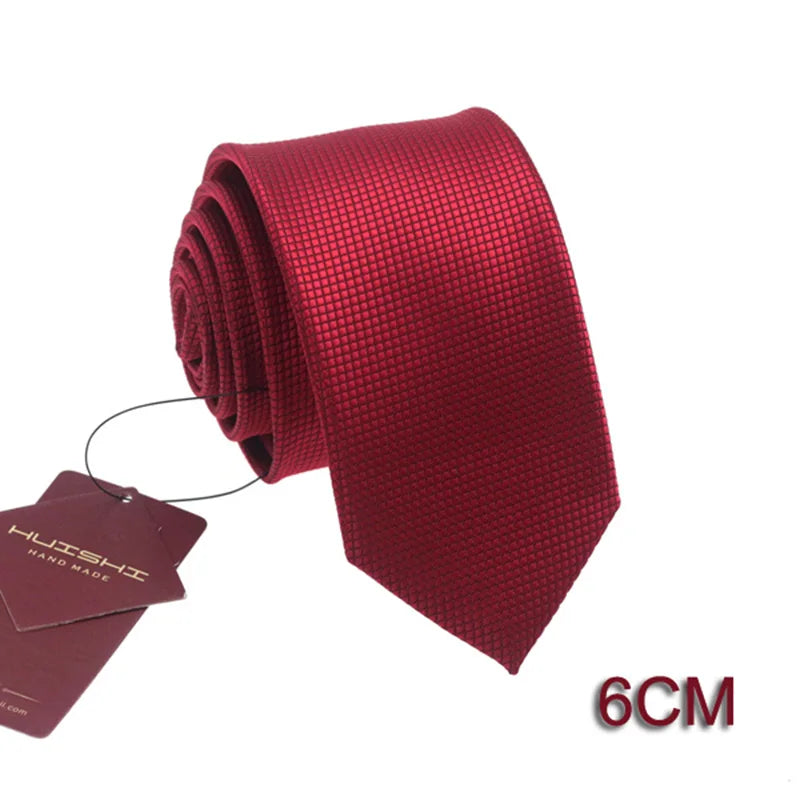 HUISHI 8CM 8 stilar herr enfärgad mörkblå slips 6cm vattentät jacquardslips vardagskläder kravatt bröllopsfest för män