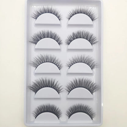 Naturliga 3D Mink Lösögonfransar, Makeup Lösögonfransar, Faux Cils, Makeup Skönhetsverktyg, Partihandel, 5 Par