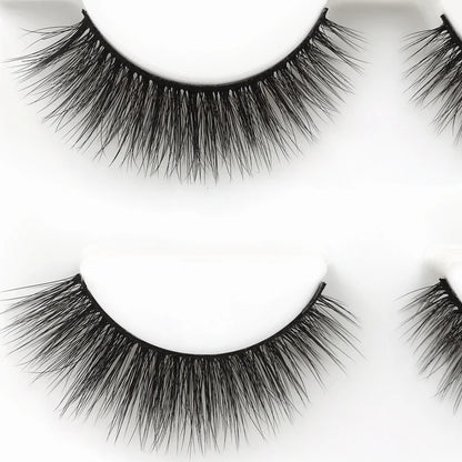 ögonfransar 3 par lösögonfransar naturliga långa 3D minkfransar mjuka fluffiga spetsiga handgjorda lösögonfransar ögonmakeup verktyg maquiagem