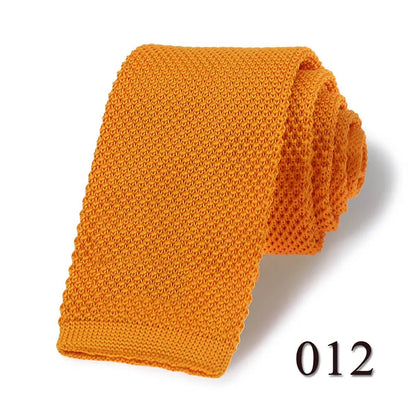 HUISHI Slimma moderiktiga stickade slipsar för män 5,5 cm enfärgad svart vit grå blå vinröd stickad slips