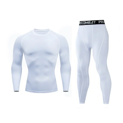 Herr 2/3-delars set boxningsdräkt rashguard herrkit MMA kompressionskläder herr långärmad t-shirt + leggings träningsdräkt sportdräkt