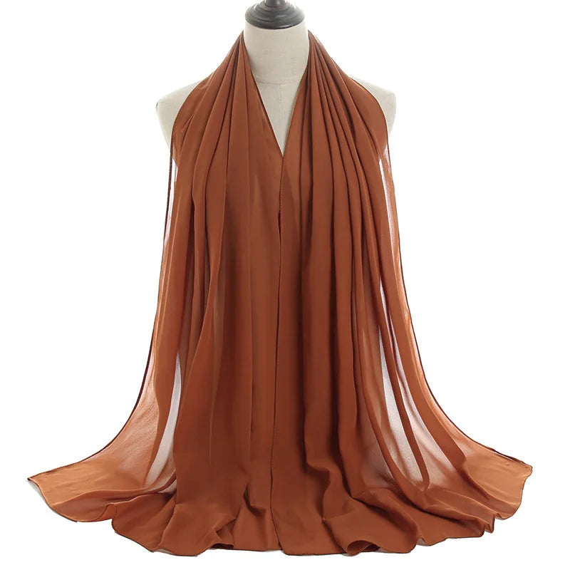 Ramadan Islamisk Instant Bubble Chiffong Sjal Halsduk Dam Huvudbonad Kvinnor Hijabs Halsdukar Bufandas Muslimsk Slöja Hijab Snood 180*70cm