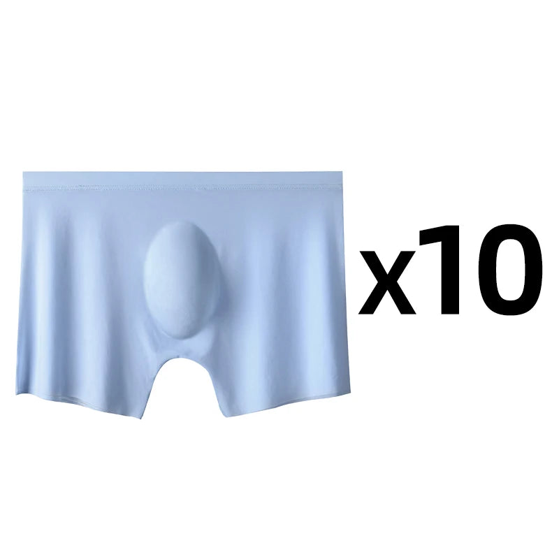 10 st/parti herr sommar issiden boxershorts sömlösa underkläder underkläder trosor shorts ultratunna andningsbara sexiga trosor