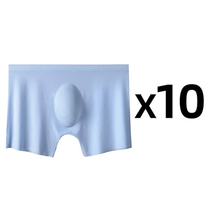 10 st/parti herr sommar issiden boxershorts sömlösa underkläder underkläder trosor shorts ultratunna andningsbara sexiga trosor