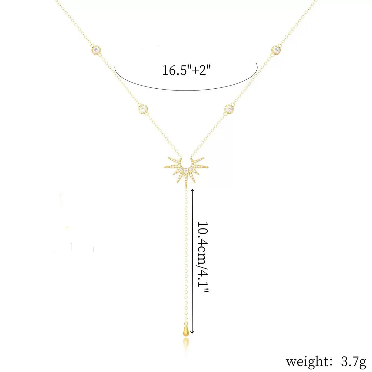 Rostfritt stål Y-format hängehalsband för kvinnor och flickor elegant mode kubisk zirkonia lång tofs dingel choker smycken gåvor
