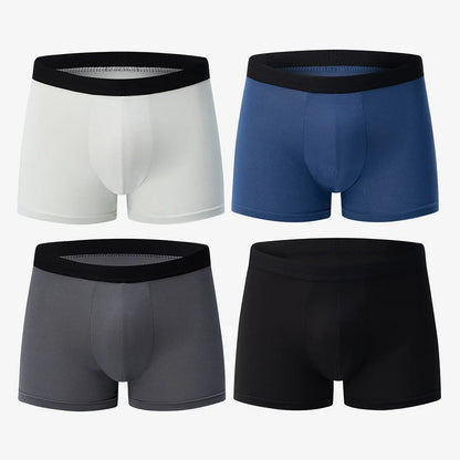 4-pack HERR Enfärgade Sexiga Boxershorts i Europa och Amerika, Antibakteriella, Andningsbara, Plusstorlekar, Herrshorts