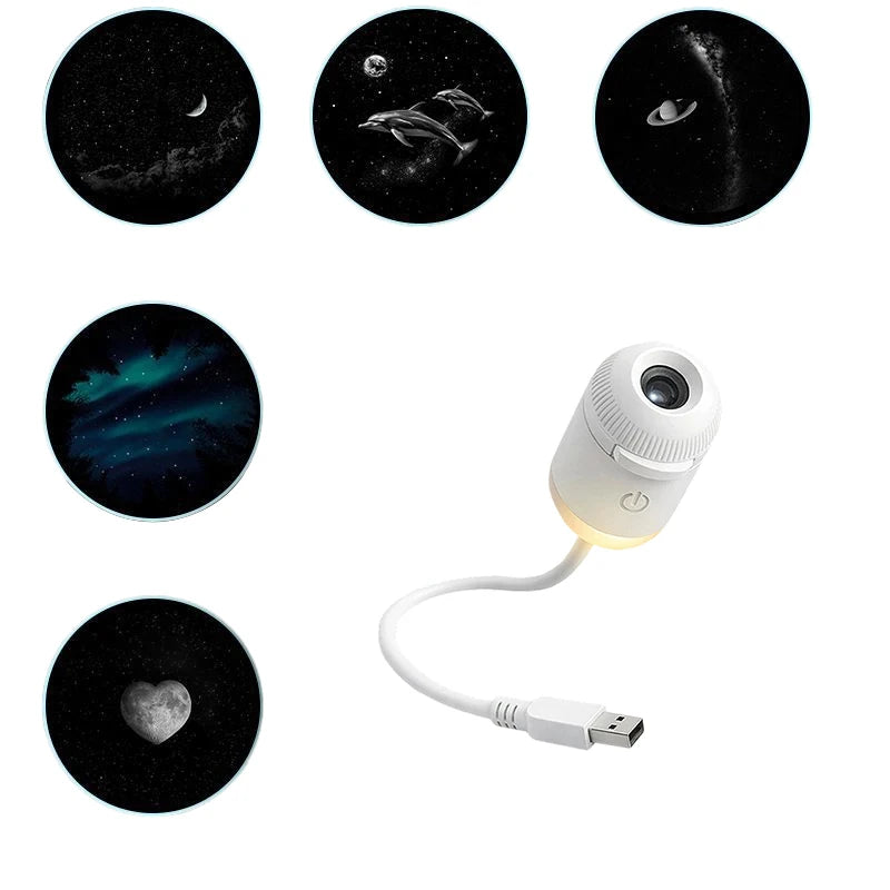 Mini Starry Sky Projektorlampa USB Bärbar Galax Nattlampa För Sovrum Sömn Atmosfär Dekor Gåva