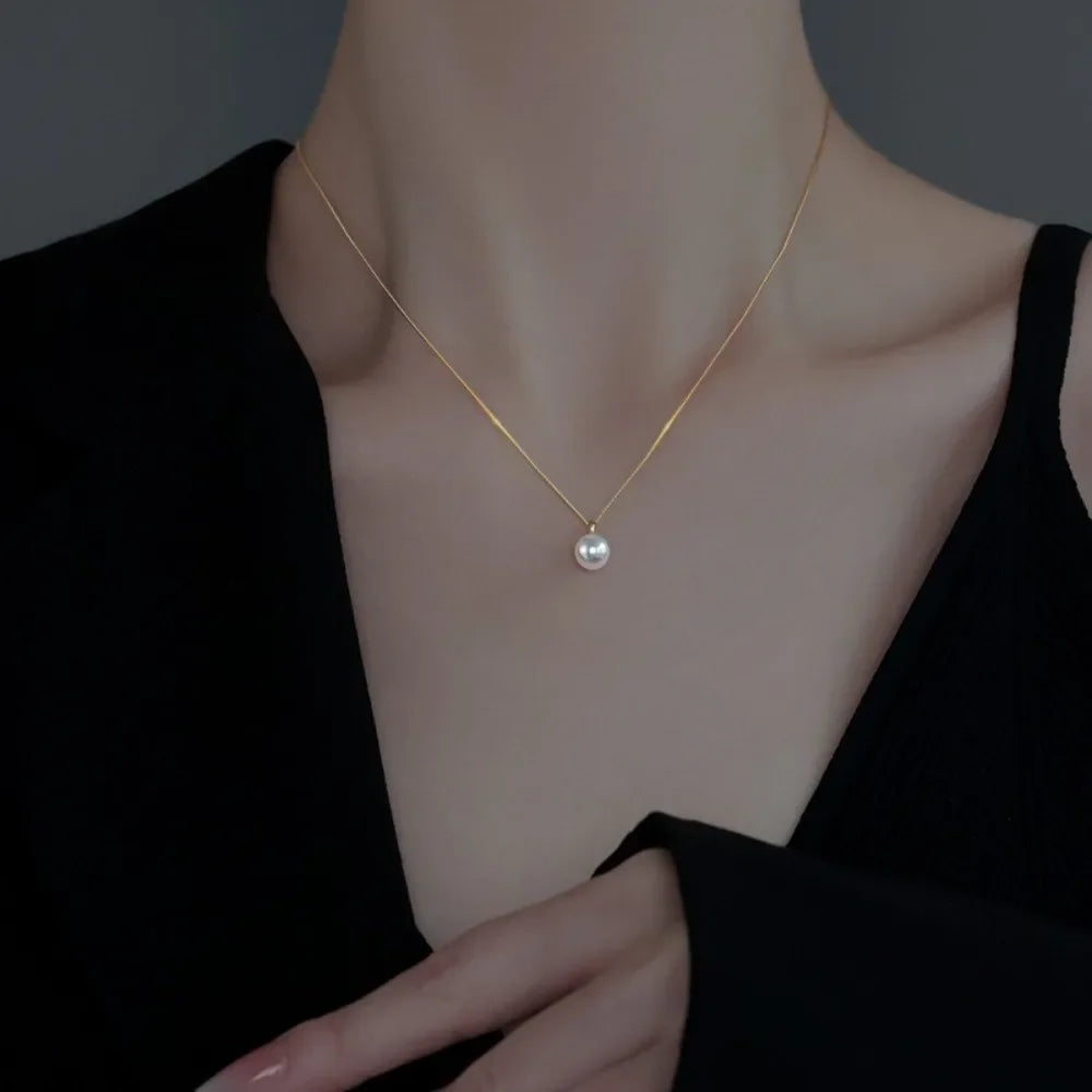 Elegant Halsband med Imitationspärlor, Justerbar Nyckelbenskedja, För Kvinnor, Smycken, Gåvor