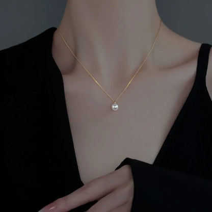 Elegant Halsband med Imitationspärlor, Justerbar Nyckelbenskedja, För Kvinnor, Smycken, Gåvor