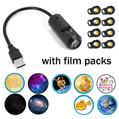 Nyaste Mini USB Månljus Projektor Led Globe Star Galaxy Lampa Nattbelysning för Hem Atmosfär Belysning Rumsdekor Väggpresent